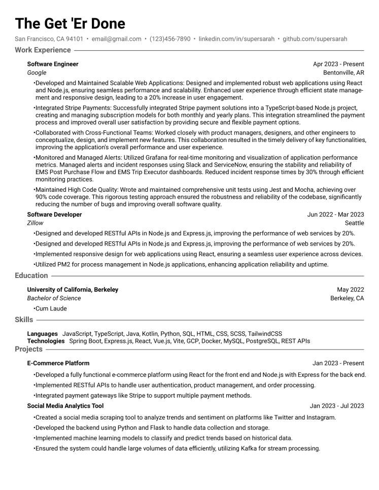 anonymous resume example